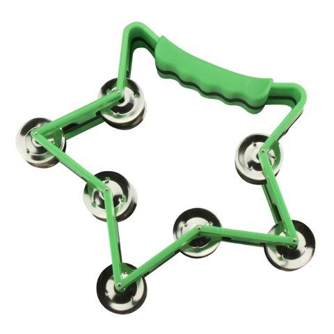 STAR SHAPED ABS TAMBOURINE - GREEN