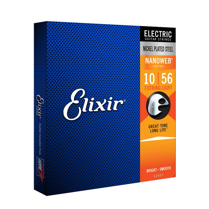Elixir 12057 Nanoweb Electric 7 String Light 10-56