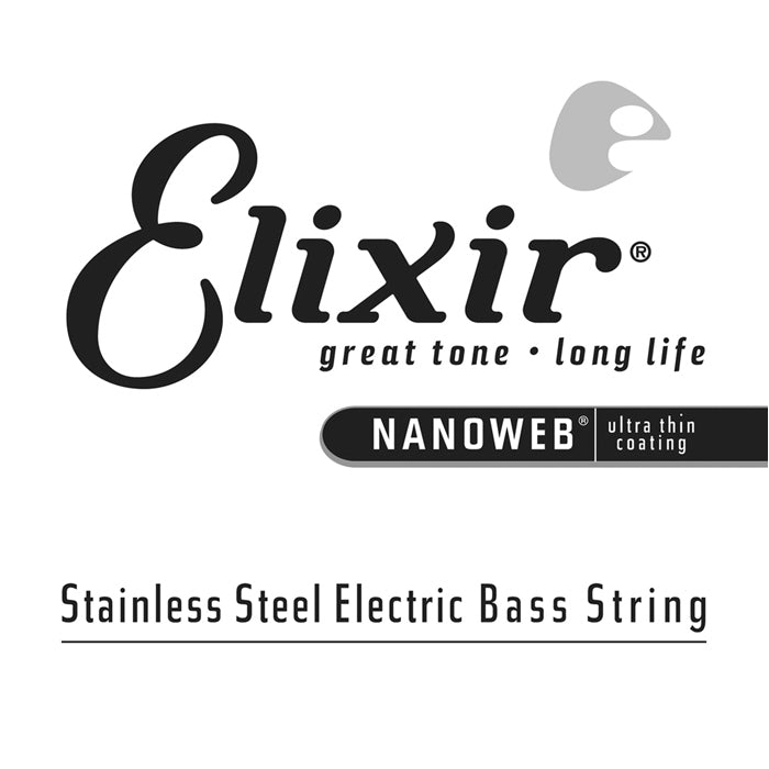 Elixir 13381 Nanoweb Single  Stainless Steel Bass .080