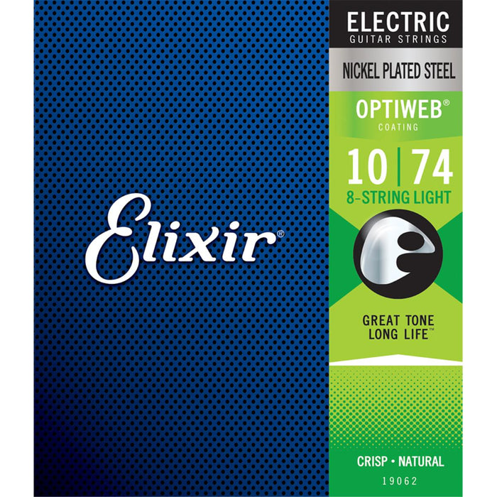 Elixir 19062 Optiweb 8-String Electric Light 10-74
