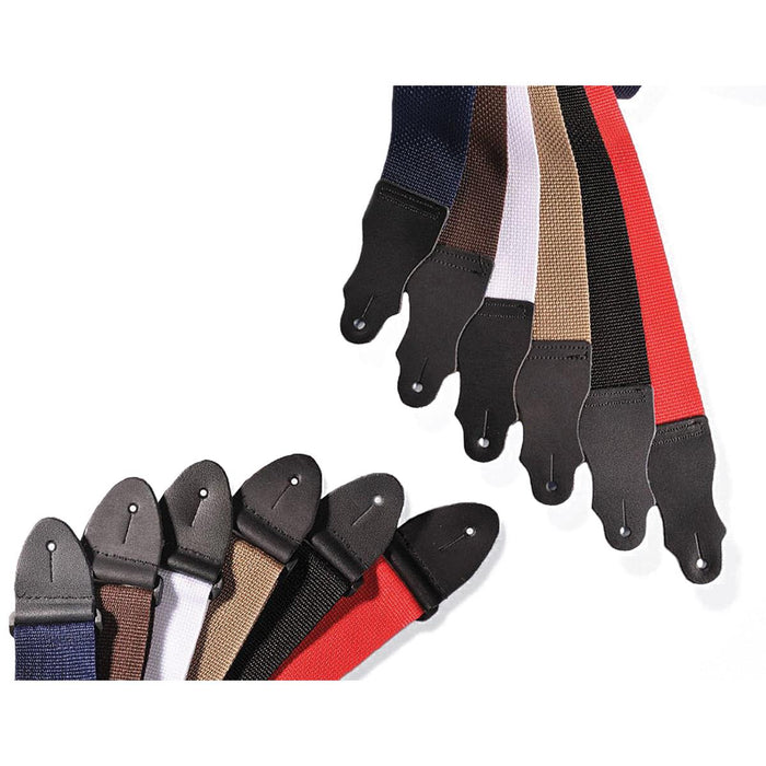 Franklin Red Poly Web Strap with Single Ply Black Leather End Tab