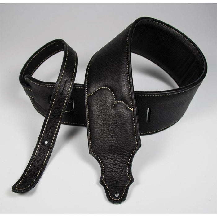 Franklin 3 inch Premium Black Padded Glove Leather Strap w/Natural Stitch