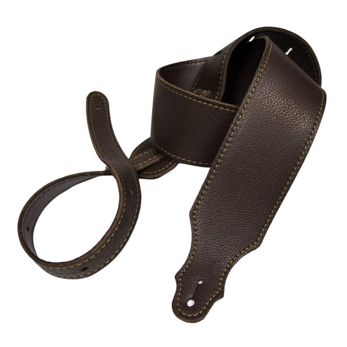 Franklin 2.5inch Chocolate Glove Leather/Gold Stitching Strap#F4B-CH-G