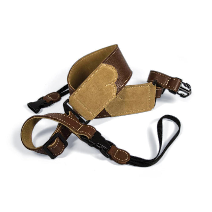 Franklin 2.5 inch Banjo Caramel Glove Leather with Suede End Strap