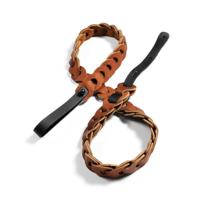 Franklin Mandolin Strap Handmade Link Design Caramel with Black ends