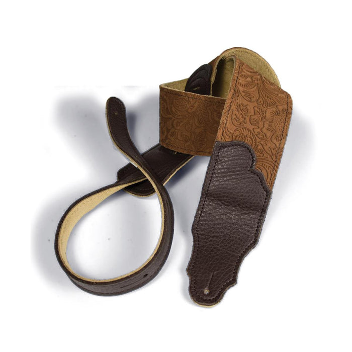 Franklin Embossed 2.5 inch Caramel Suede with Pebbled Chocolate Glove Leather End
