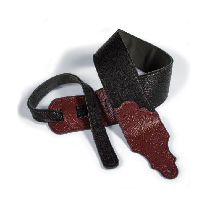Franklin 3 inch Black Glove Leather with Tooled Red Ends