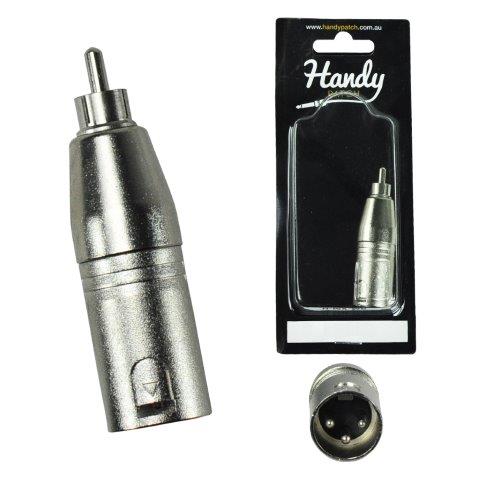 MALE XLR PLUG TO MALE RCA PLUG - ADAPTOR
