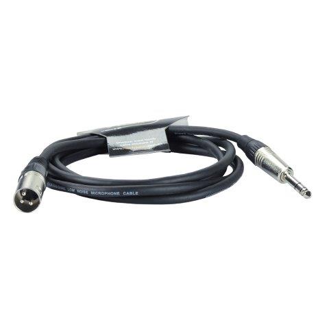 MALE XLR PLUG TO TRS MALE PHONO PLUG - 2 METRE CABLE