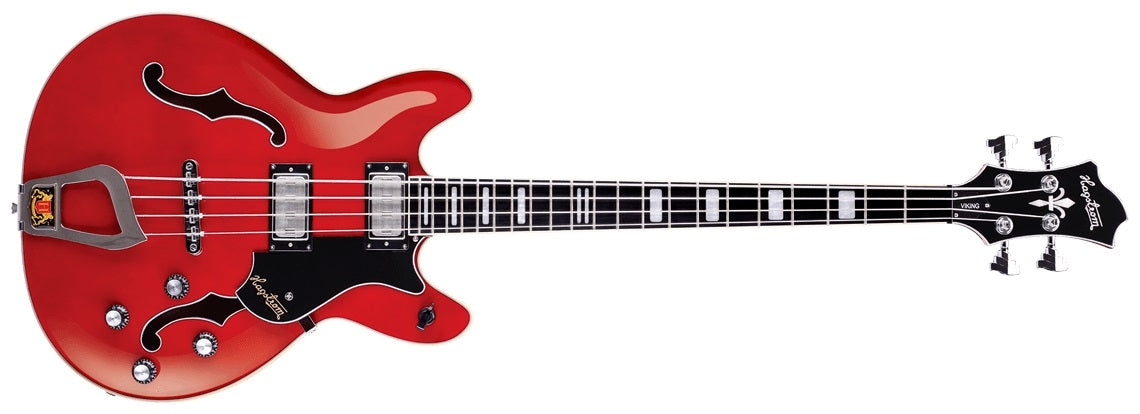 HAGSTROM VIKING BASS WILD CHERRY WITH CASE
