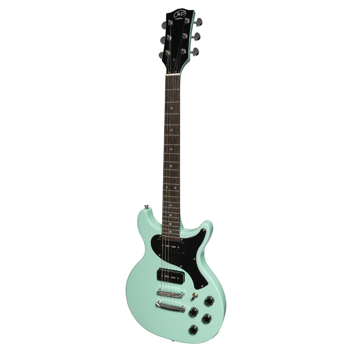 J&D Luthiers LP Double Cut Junior P-90 Electric Guitar (Blue) — Music ...