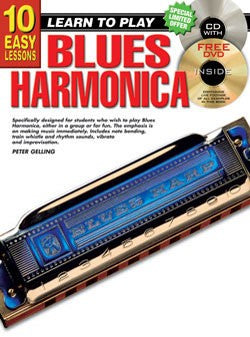 10 Easy Lessons Learn To Play Blues Harmonica Book/CD/DVD