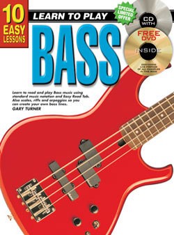 10 Easy Lessons Learn To Play Bass Book/CD/DVD