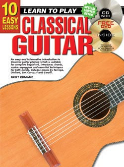10 Easy Lessons Learn To Play Classical Guitar  Book/CD/DVD