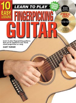 10 Easy Lessons Learn To Play Fingerpicking Guitar Book/CD/DVD