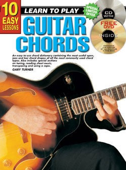 10 Easy Lessons Learn To Play Guitar Chords Book/CD/DVD