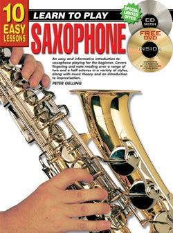 10 Easy Lessons Learn To Play Saxophone Book/CD/DVD