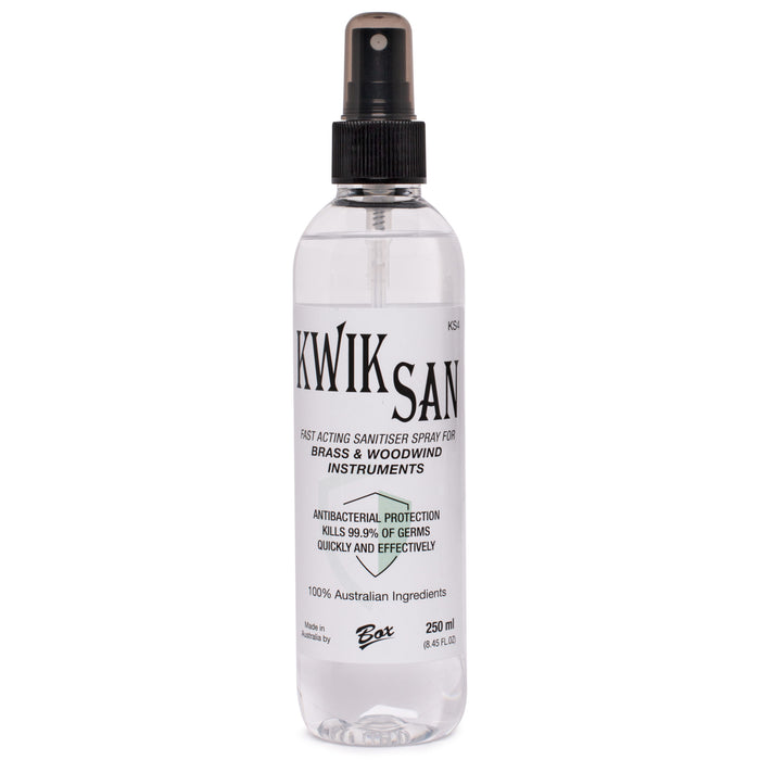 KWIK SAN - SANITISER SPRAY - BRASS & WOODWIND INSTRUMENTS - 250ml