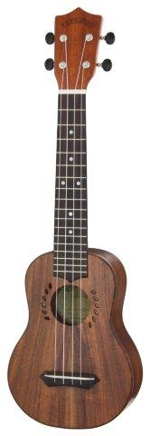 Leolani Solid Koa Series Long Neck Soprano Ukulele with Gigbag