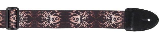 2 INCH GTR STRAP POLY LEATHER ENDS BROWN TRIBAL