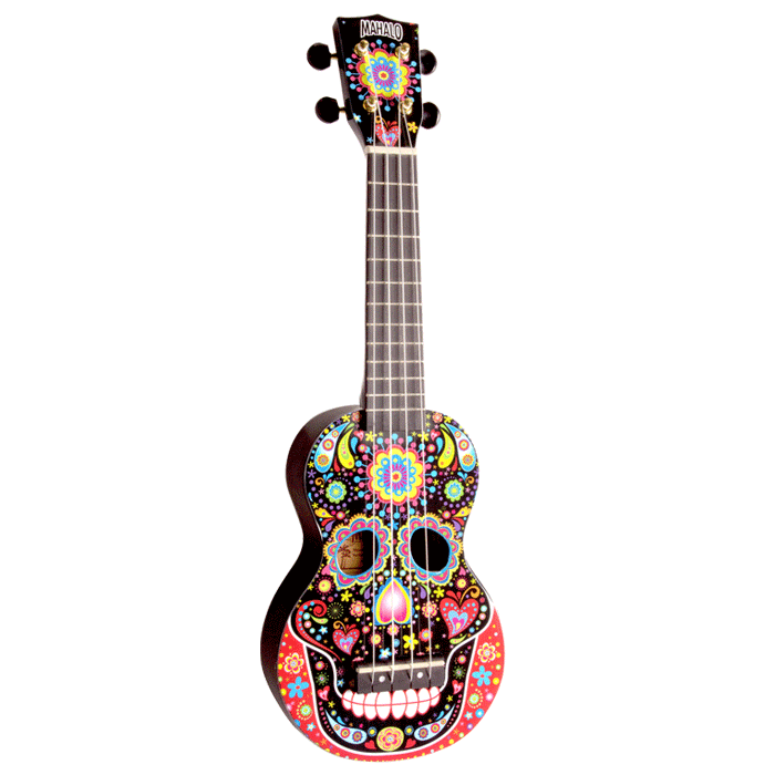 MAHALO ART-SKULL BK UKE