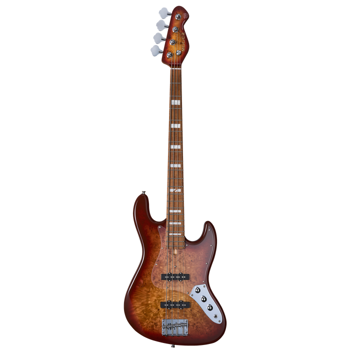 MOOER MBJ420 JZ-STYLE ELECTRIC BASS GUITAR (RED BURST)