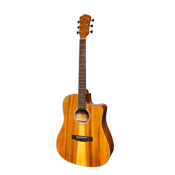 Martinez '51 Series' Acoustic-Electric Dreadnought Cutaway Guitar Koa (Gloss)