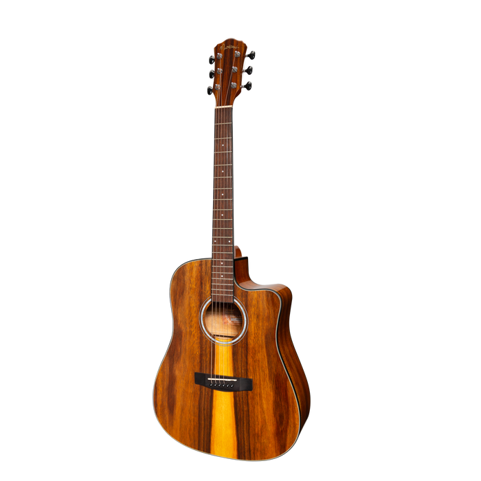 Martinez '51 Series' Acoustic-Electric Dreadnought Cutaway Guitar Teakwood (Gloss)