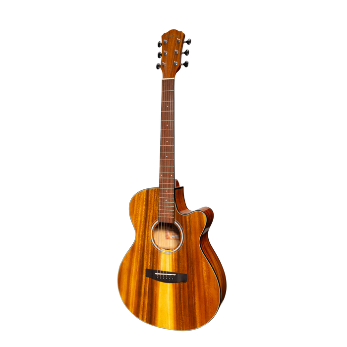 Martinez '51 Series' Folk Size Cutaway Acoustic-Electric Guitar Koa (Gloss)
