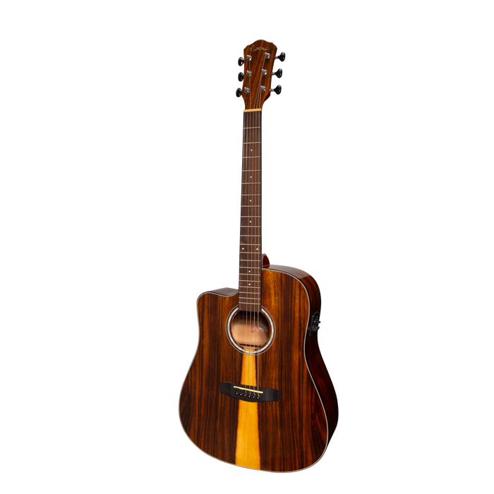 Martinez '51 Series' Left Handed Acoustic-Electric Dreadnought Cutaway Guitar Teakwood (Gloss)