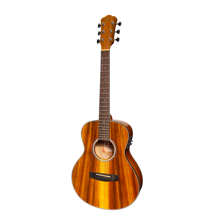 Martinez '51 Series' Left Handed Acoustic-Electric Short Scale Guitar Koa (Gloss)