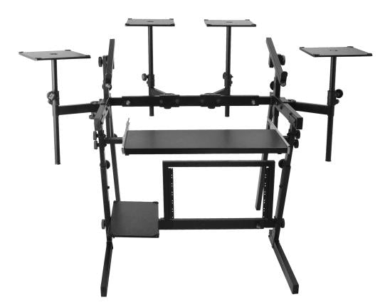 WORKSTATION STAND COMPLETE BLACK KEYBD/PC/MONITO
