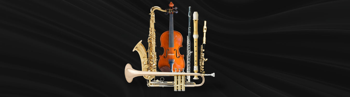Orchestral instruments at Music Man music store