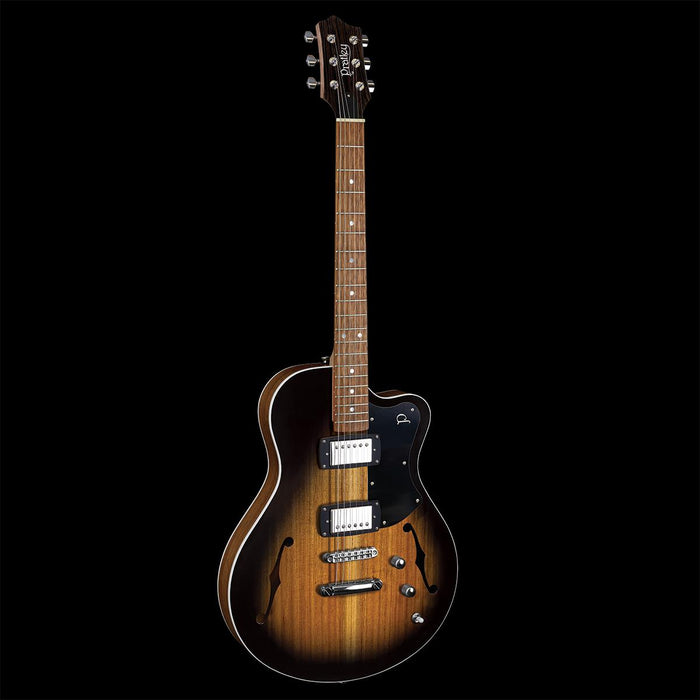Pratley Electric Semi-Hollow Vintage Burst BlackwoodSingle Cut SD SethLover HH Set