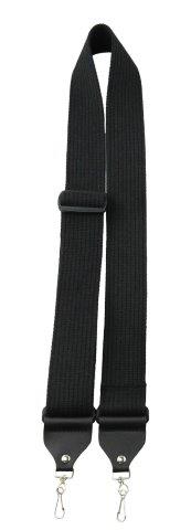 Perris 2" Deluxe Ribbed Black Cotton Banjo Strap w/ Metal Hooks