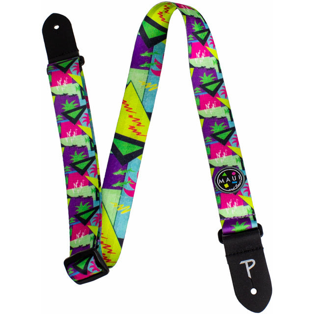 Perris 1.5" Polyester - Maui & Sons 8169 Design Ukulele Strap w/ Leather ends