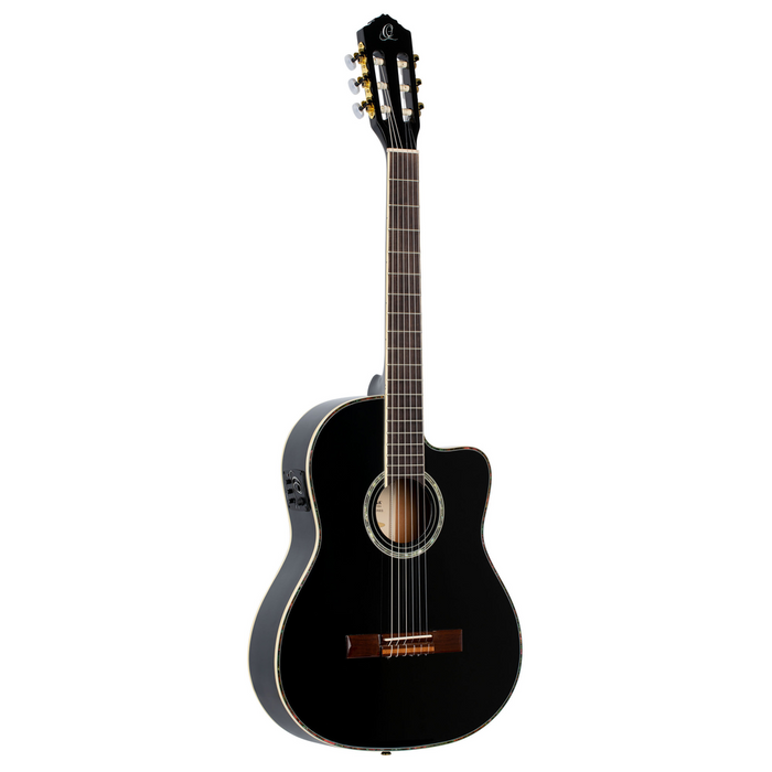 ORTEGA Family Series Pro 4/4 Classical Guitar 6 String - Solid Spruce / Mahogany Black + Bag