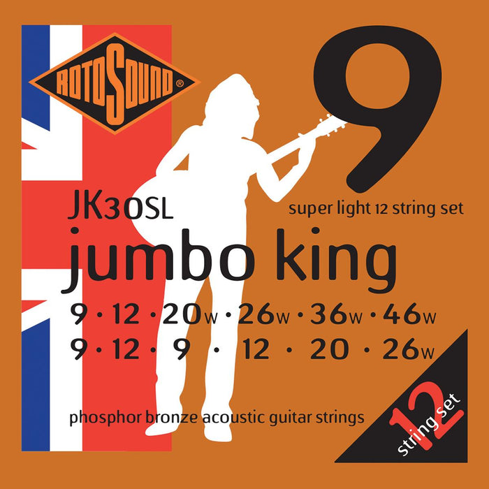 Rotosound JK30SL Jumbo King 12 String Phosphor Bronze9 - 48 String Set