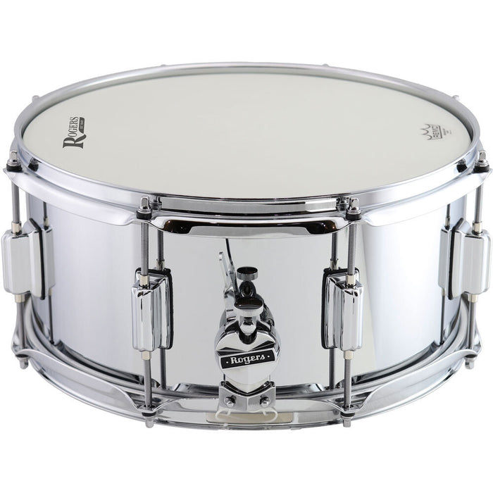 Rogers PowerTone Series Steel Shell Snare Drum in High Luster Chrome - 14 x 6.5