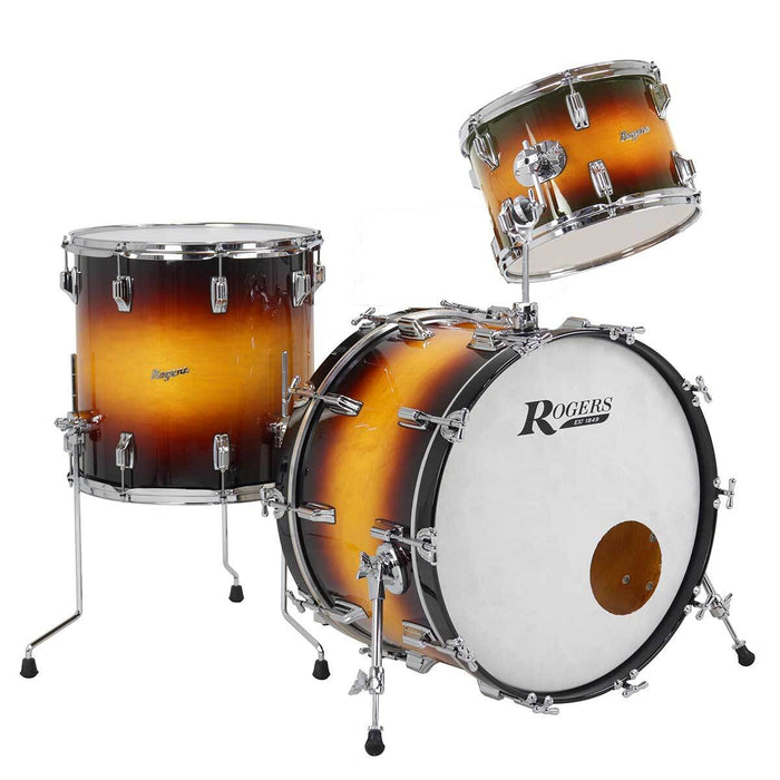 Rogers PT-0322HX PowerTone Series 3-Pce Drum Kit in Sunburst Lacquer Finish