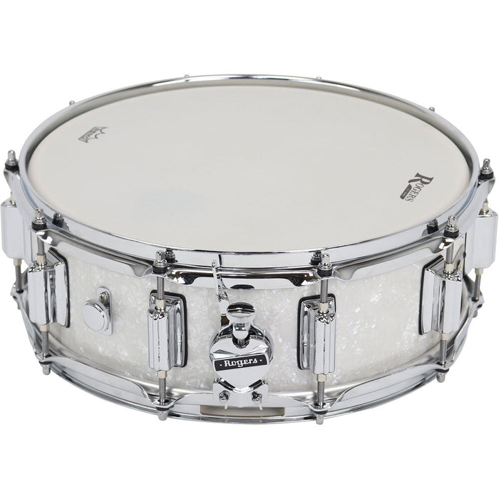 Rogers SuperTen Wood Series Snare Drum in White Marine Pearl Finish - 14 x 5