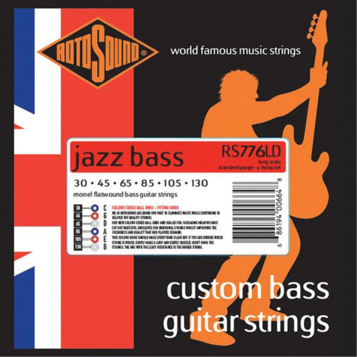 Rotosound RS776LD Jazz Bass 77 long scale 30-130 MonelFlat wound Strings