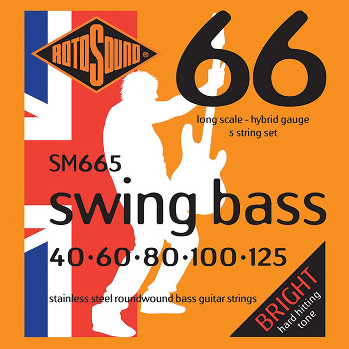 Rotosound SM665 Hybrid 40-125 Stainless Steel Bass Strings