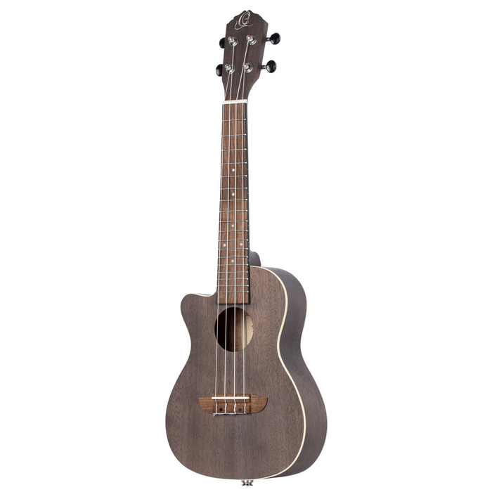 ORTEGA Earth Series Concert Preamp Ukulele 4 String Lefty - Okoume Coal Black