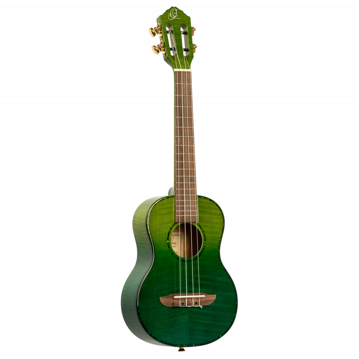 ORTEGA Prism Series Tenor Ukulele 4 String - Flamed Maple Ivy Fade + Bag