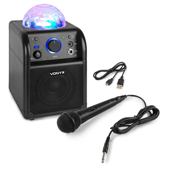 Vonyx SBS50B 50W Bluetooth Party Karaoke Speaker with Microphone (Black)