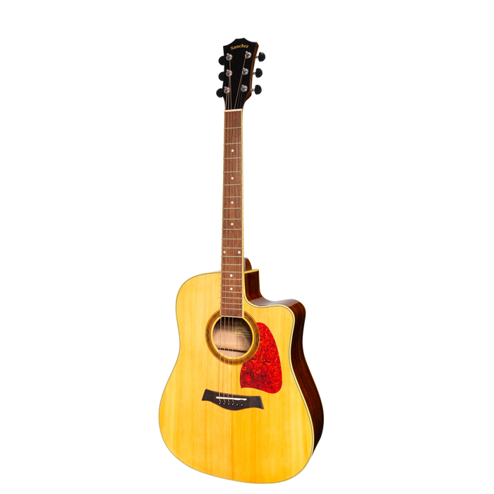 Sanchez Acoustic-Electric Dreadnought Cutaway Guitar Gloss (Spruce/Rosewood)