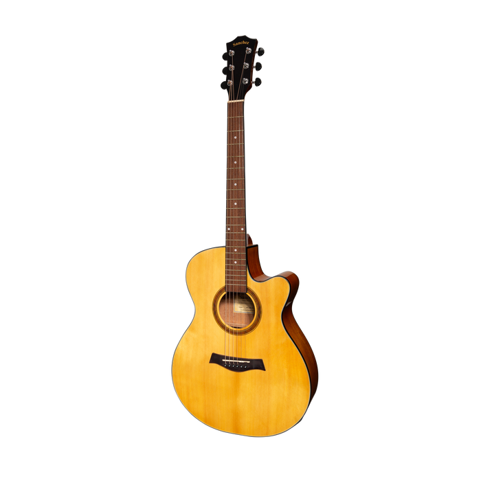 Sanchez Acoustic-Electric Small Body Cutaway Guitar Gloss (Spruce/Acacia)