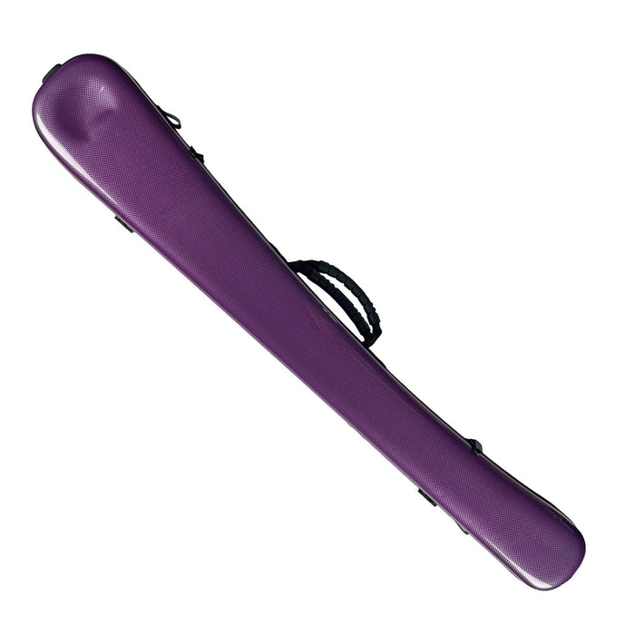 Vivo Bass Bow Case German or French Fits 2 Bows - Polycarbonatew Rosin Bag -Textured Purple