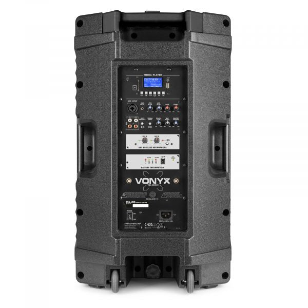 VONYX VSA700PA 700 WATT PORTABLE PA SYSTEM BATTERY POWERED WITH WIRELESS HANDHELD MICS